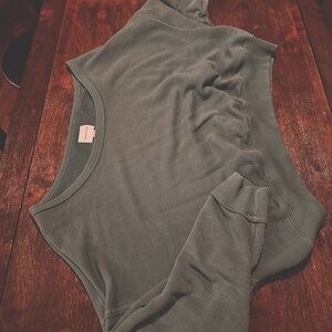 American Eagle Seafoam Green Off-Shoulder Sweatshirt (XL)